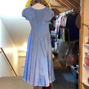 Beautiful vintage Cinderella blue puff sleeve formal gown